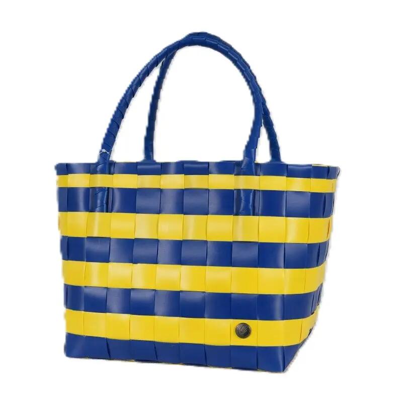 Handed By Paris Spirit Recycled Tote Bags in Cobalt Blue/sunshine Yellow Cover