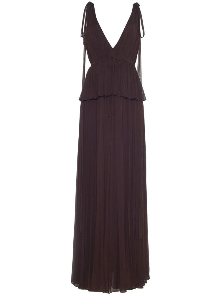 Adam Lippes Dendur ruffled silk gown - Brown Cover