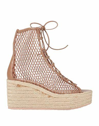 Gianvito Rossi Woman Espadrilles Light brown Leather, Textile fibers Cover