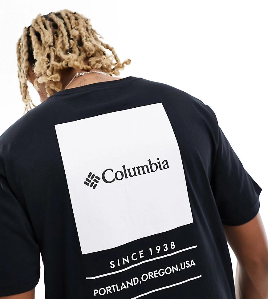 Columbia Barton Springs back print t-shirt in black Exclusive at ASOS Cover