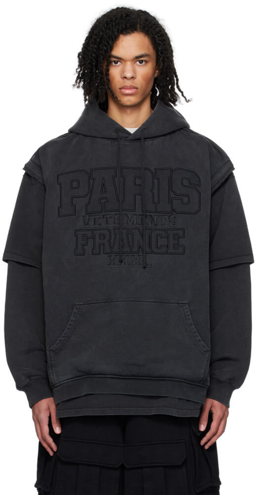 VETEMENTS Black XXXL Paris Hoodie Cover