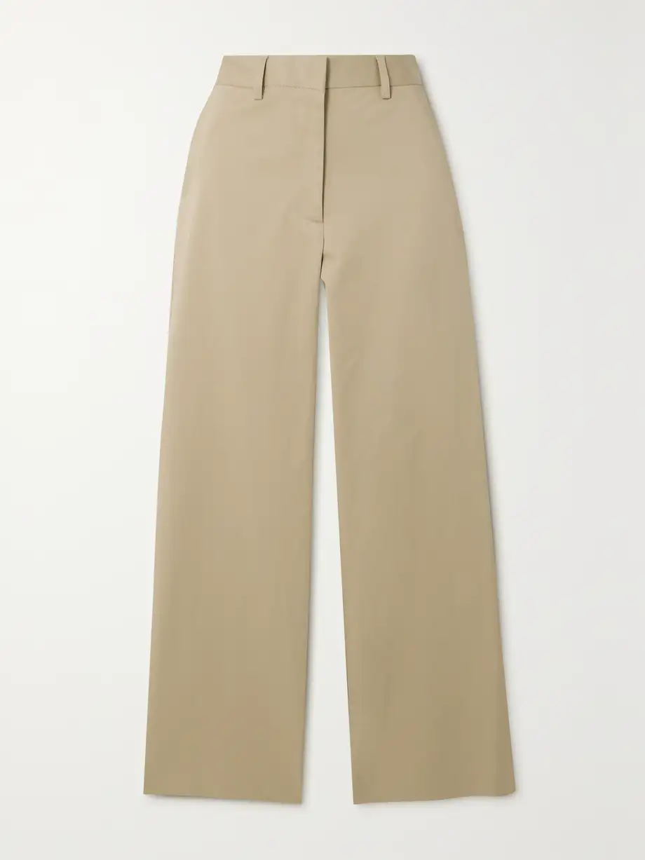 Matteau - + Net Sustain Organic Cotton-blend Twill Straight-leg Pants - Neutrals Cover