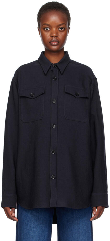 AMI Paris Navy Chest Pocket Shirt Cover