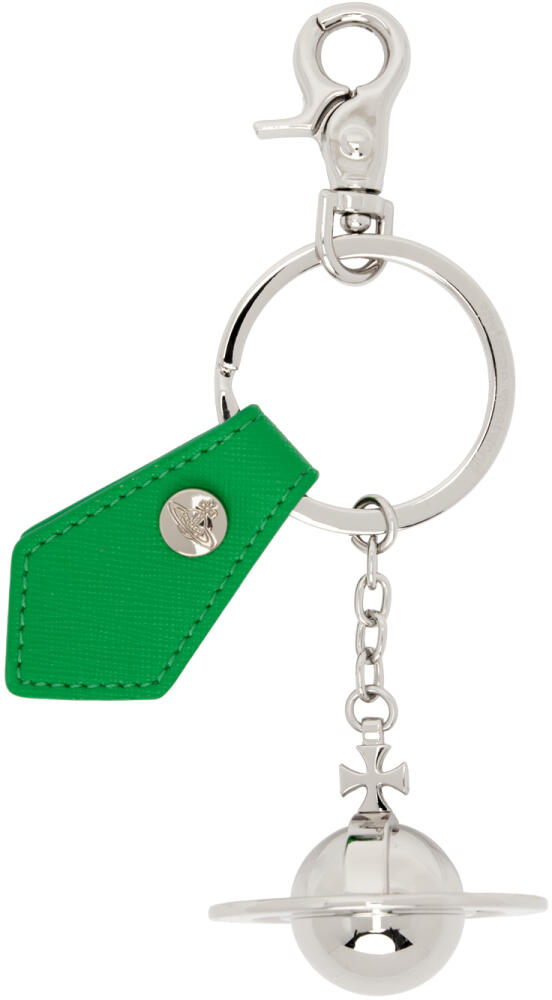 Vivienne Westwood Silver & Green 3D Orb Keychain Cover