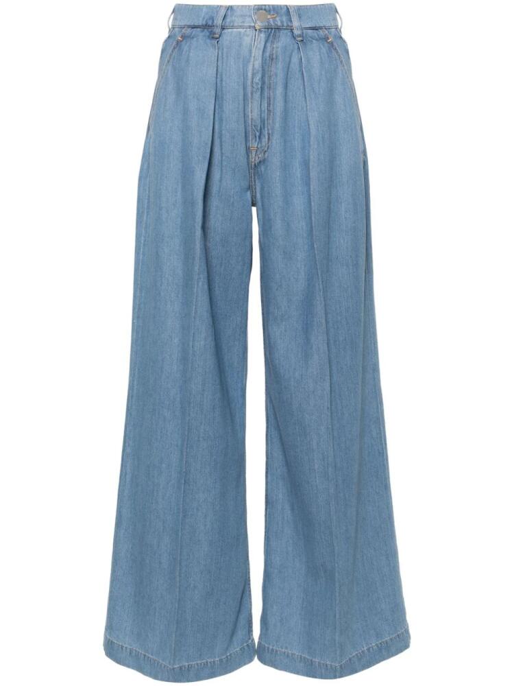 BOSS high-rise wide-leg jeans - Blue Cover