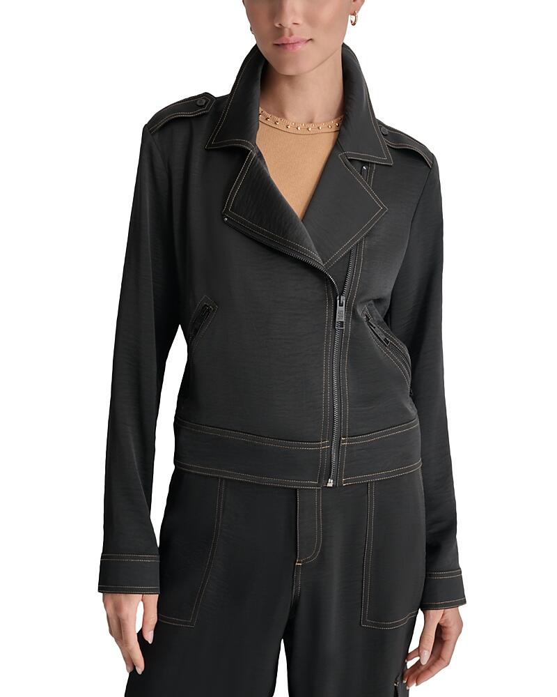 Dkny Contrast Stitch Moto Jacket Cover