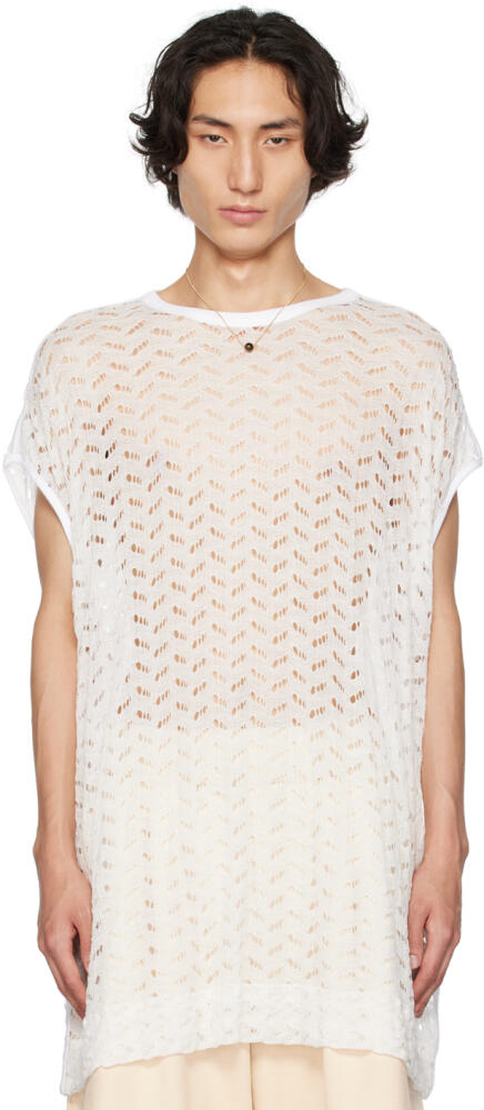 Dries Van Noten White Crewneck Tank Top Cover