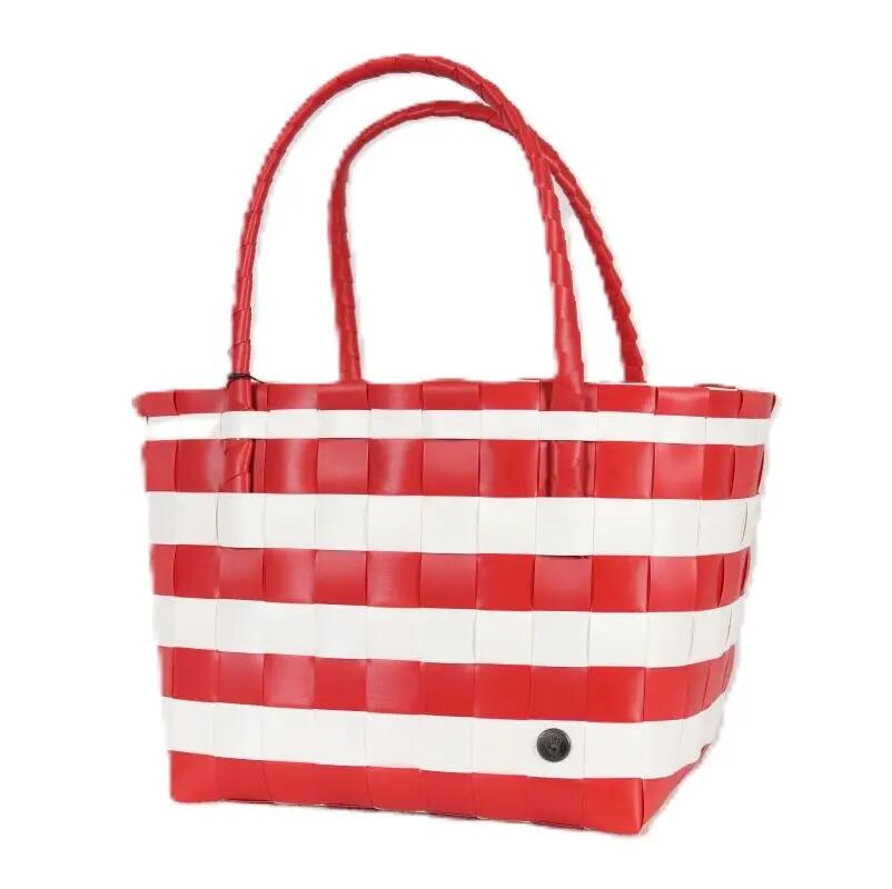 Handed By Paris Spirit Recycled Tote Bags in Chili Red/white Cover