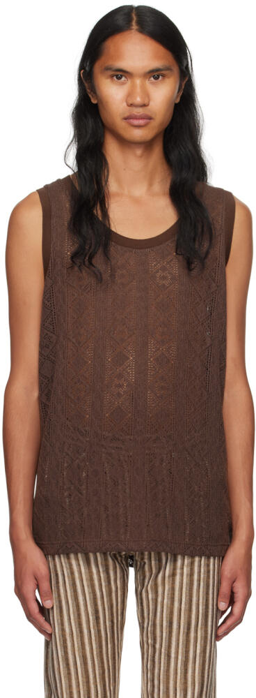 CMMN SWDN Brown Crewneck Tank Top Cover