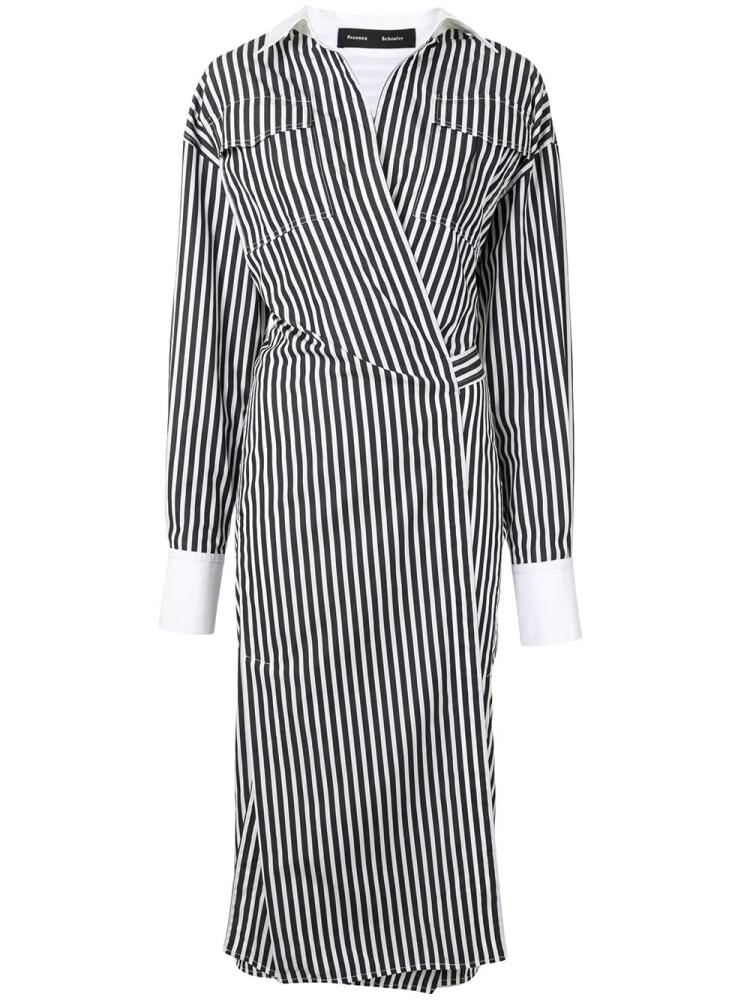 Proenza Schouler striped wrap shirt dress - Black Cover