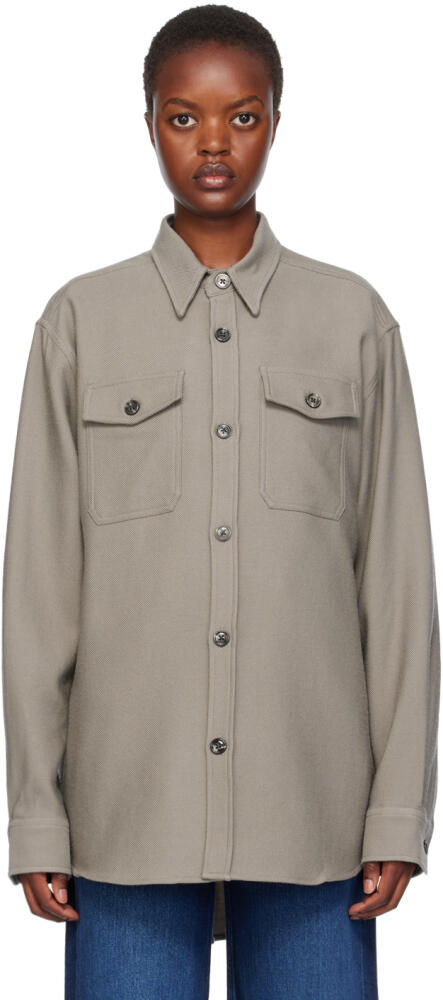 AMI Paris Taupe Chest Pocket Shirt Cover