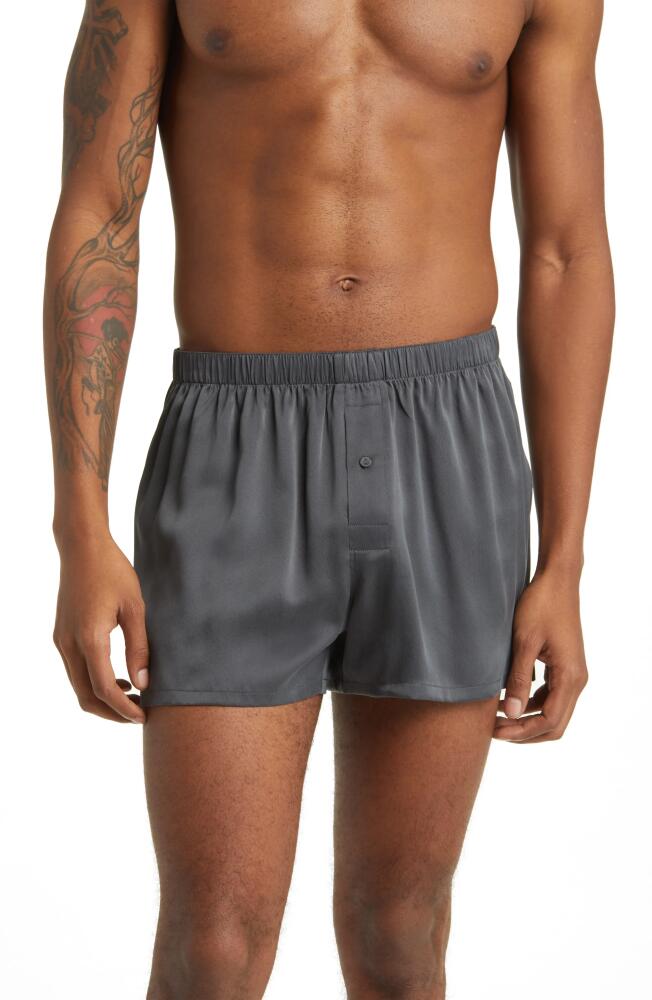 Lunya Washable Silk Boxer Shorts in Meditative Grey Cover