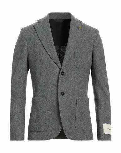 Paoloni Man Blazer Grey Virgin Wool, Polyamide Cover