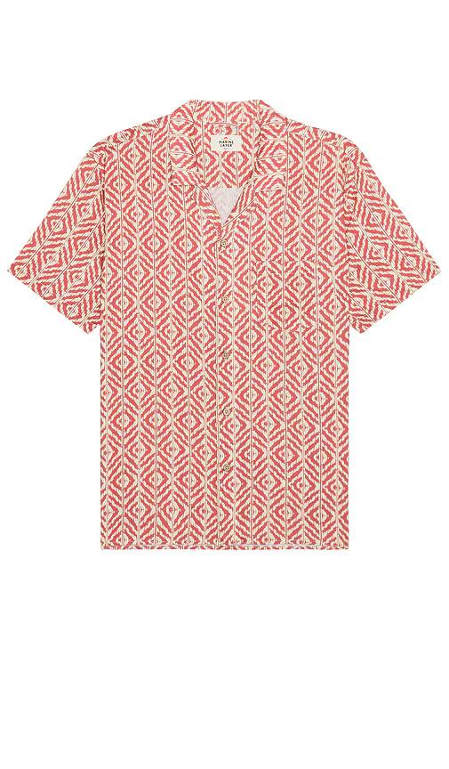 Marine Layer Tencel Linen Resort Shirt in Red Cover