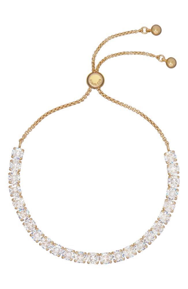 Ted Baker London Melrah Icon Crystal Slider Tennis Bracelet in Gold Tone Clear Crystal Cover