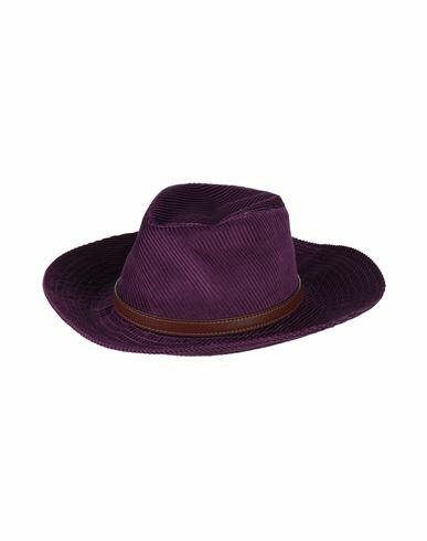 Borsalino Woman Hat Purple Size 7 ¼ Cotton, Cashmere Cover