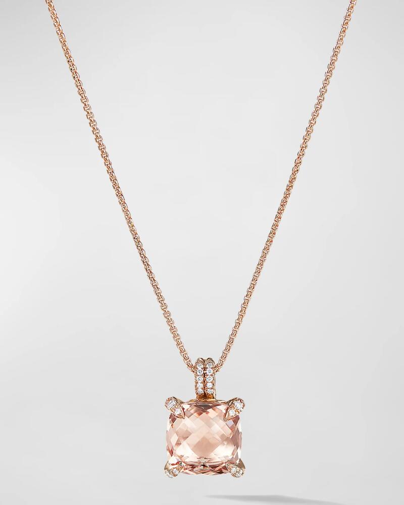 David Yurman Chatelaine Pendant Necklace with Gemstone and Diamonds in 18K Rose Gold, 11mm Cover