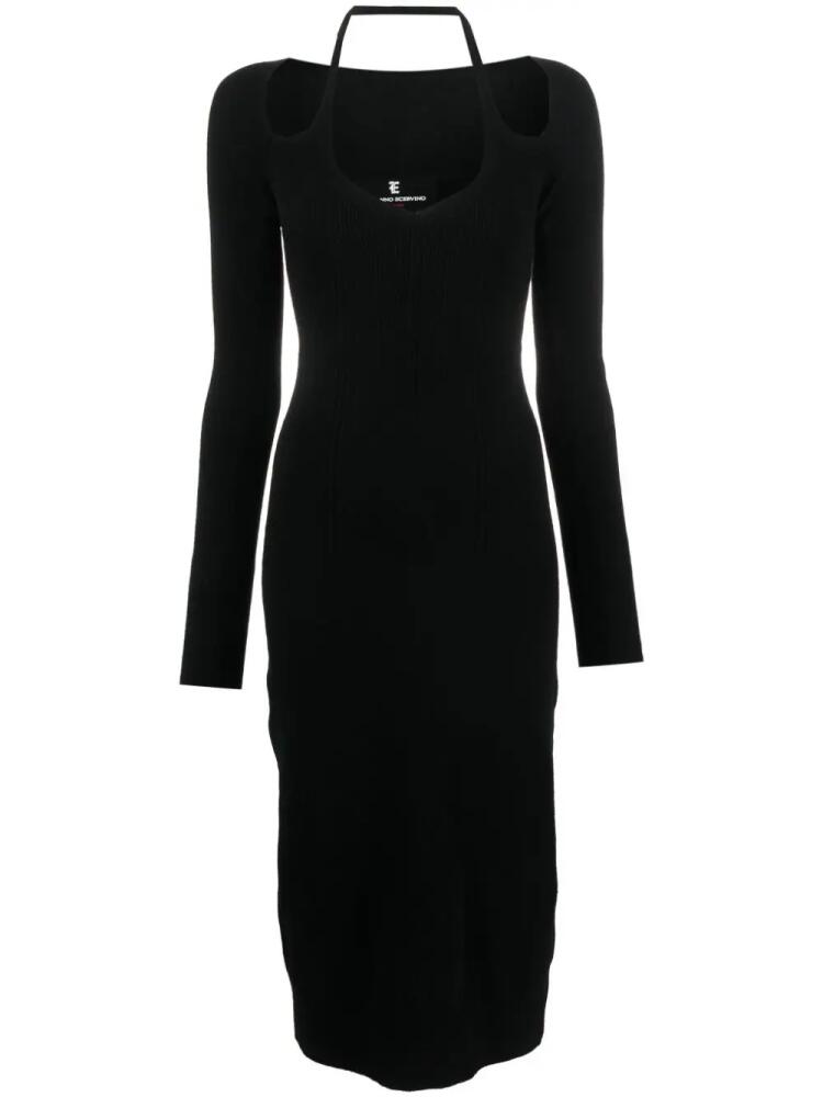 Ermanno Scervino cut-out layered midi dress - Black Cover