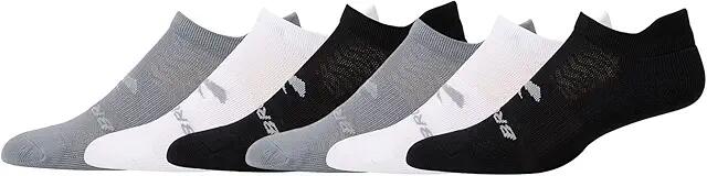 Brooks Run-In No Show Socks 6-Pack (Asphalt/White/Black) No Show Socks Shoes Cover