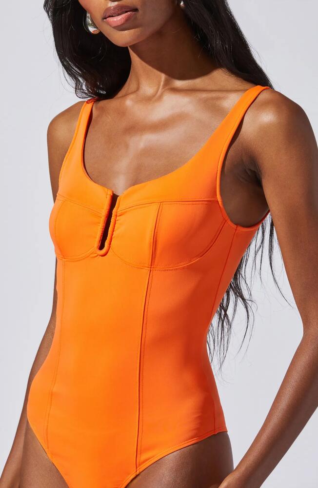 ASTR the Label U-Bar Bodysuit in Orange Cover