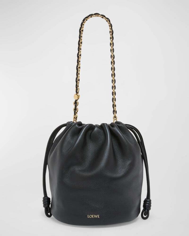 Loewe x Paula's Ibiza Flamenco Bucket Bag in Napa Leather with Chain Cover