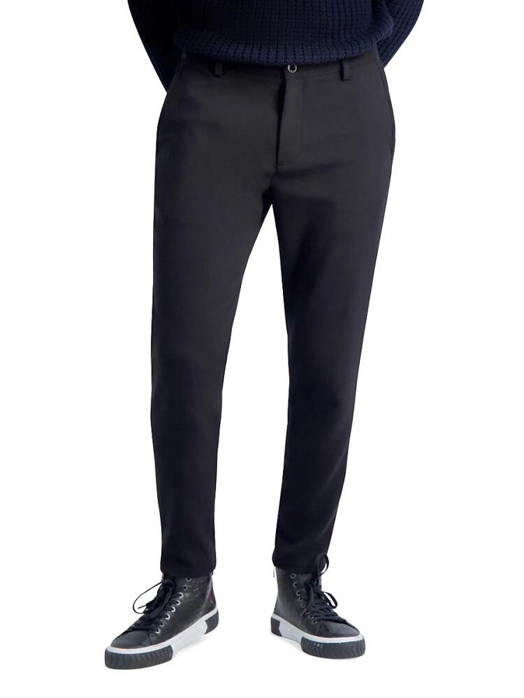 Karl Lagerfeld Paris Men's Slim Fit Flat Front Dress Pants - Black Cover