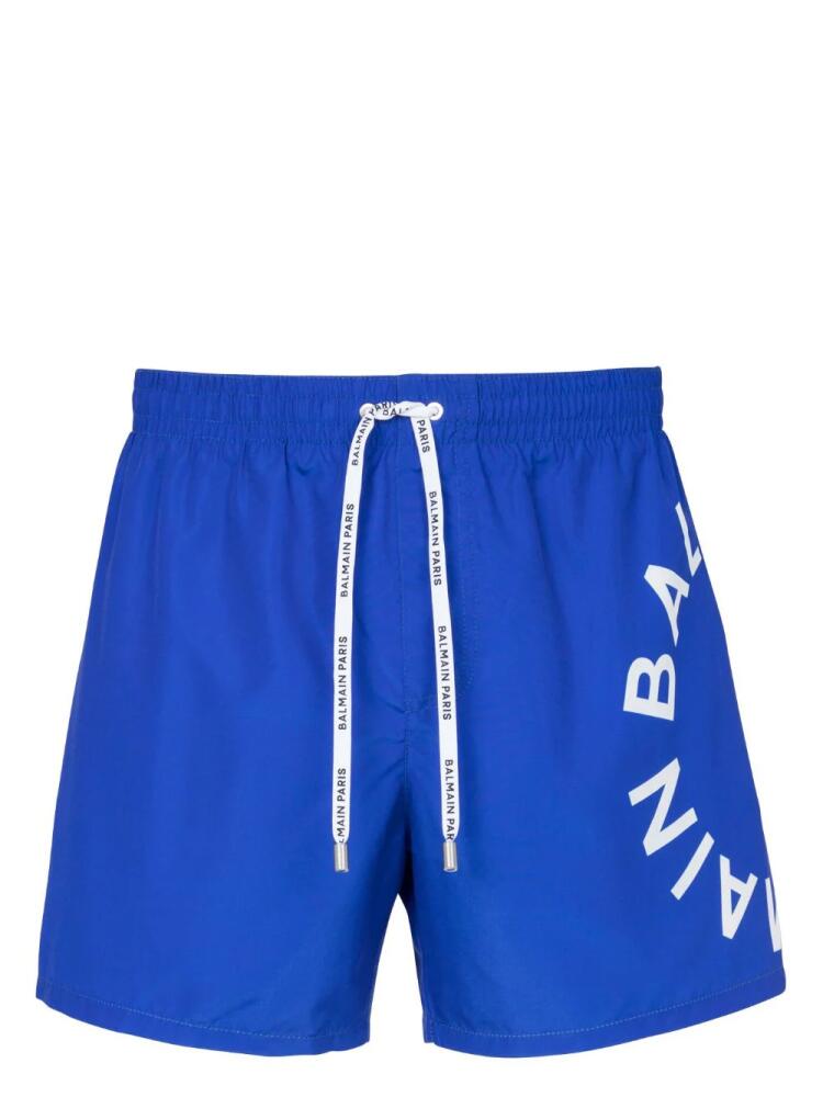 Balmain logo-print swim shorts - Blue Cover