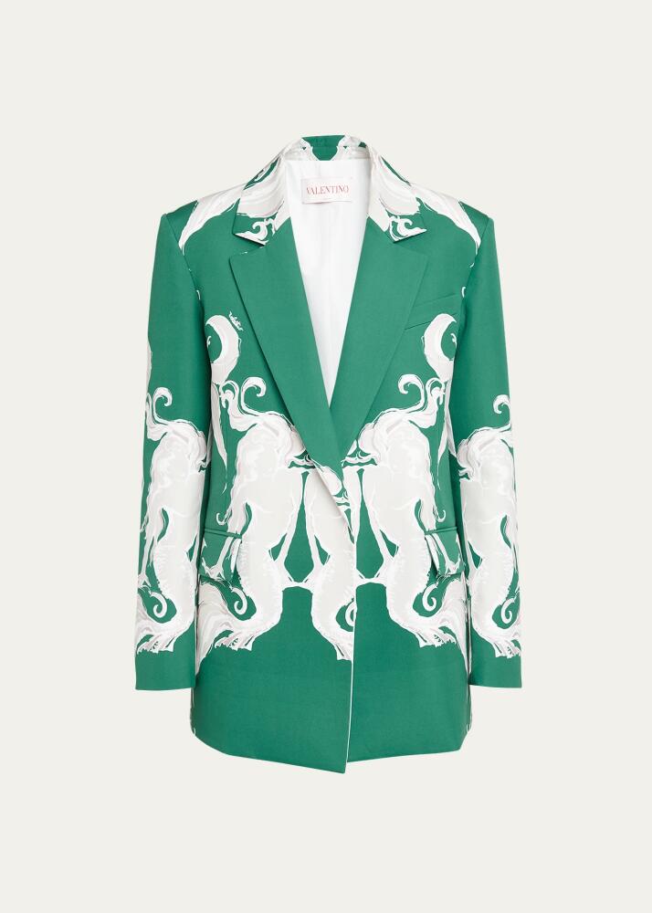 Valentino Garavani Metamorphose Siren Print Double-Breasted Blazer Cover