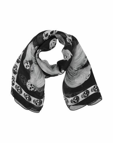 Alexander Mcqueen Woman Scarf Black Silk Cover