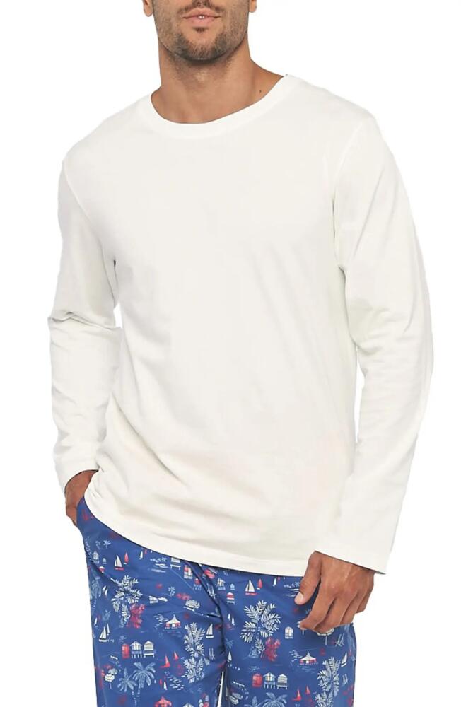 The Lazy Poet Luke St. Tropez Long Sleeve Pajama T-Shirt in White Cover