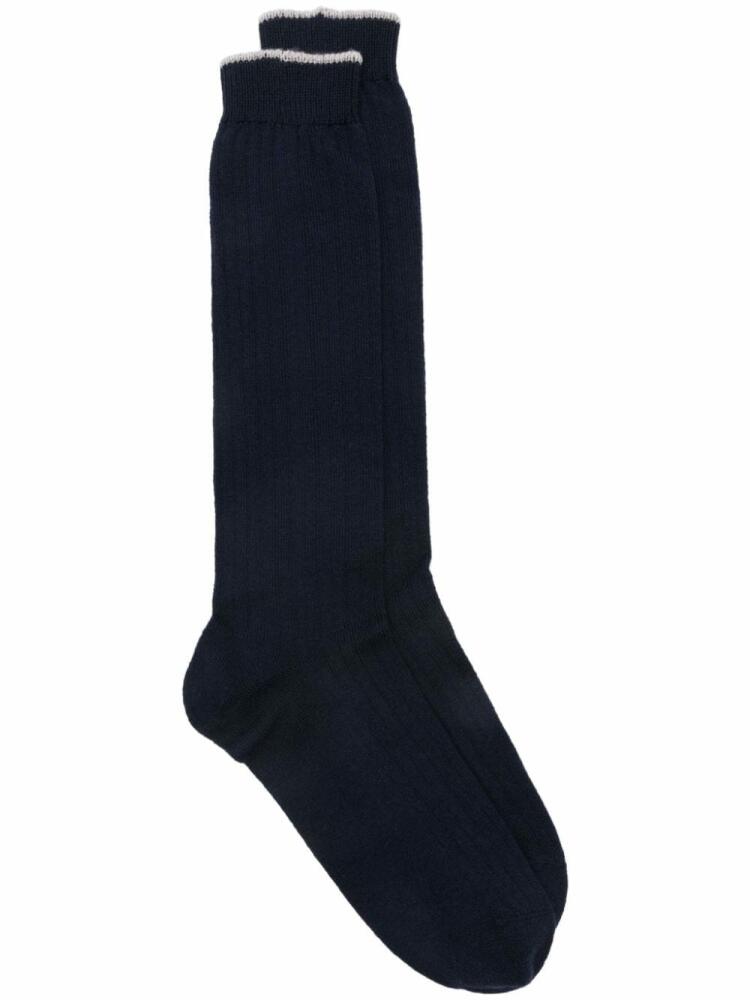 Eleventy ribbed-knit socks - Blue Cover