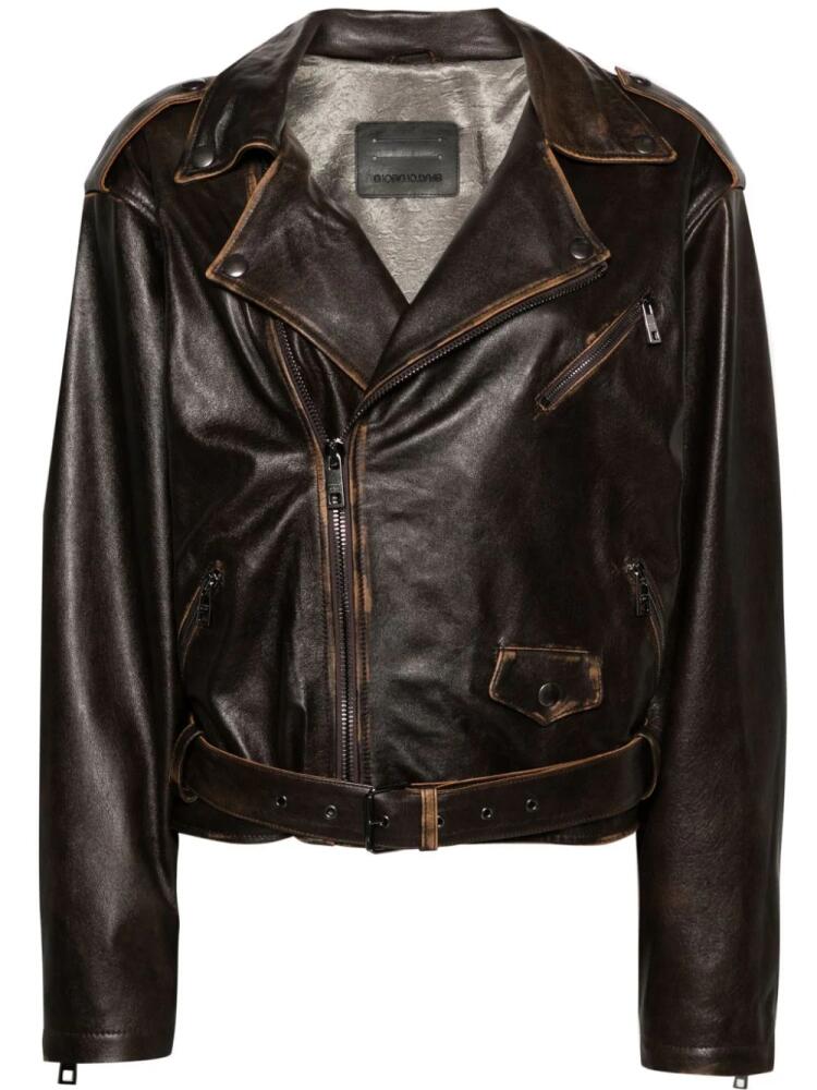 Giorgio Brato faded leather jacket - Brown Cover