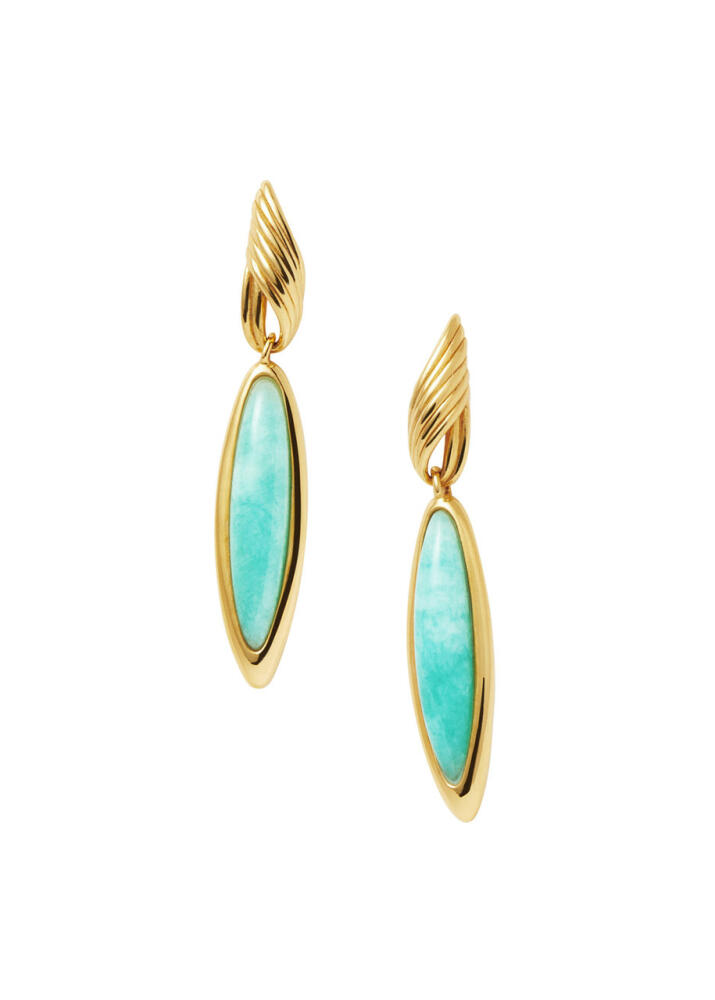 Missoma Wavy Ridge 18kt Gold-plated Drop Earrings - Turquoise Cover