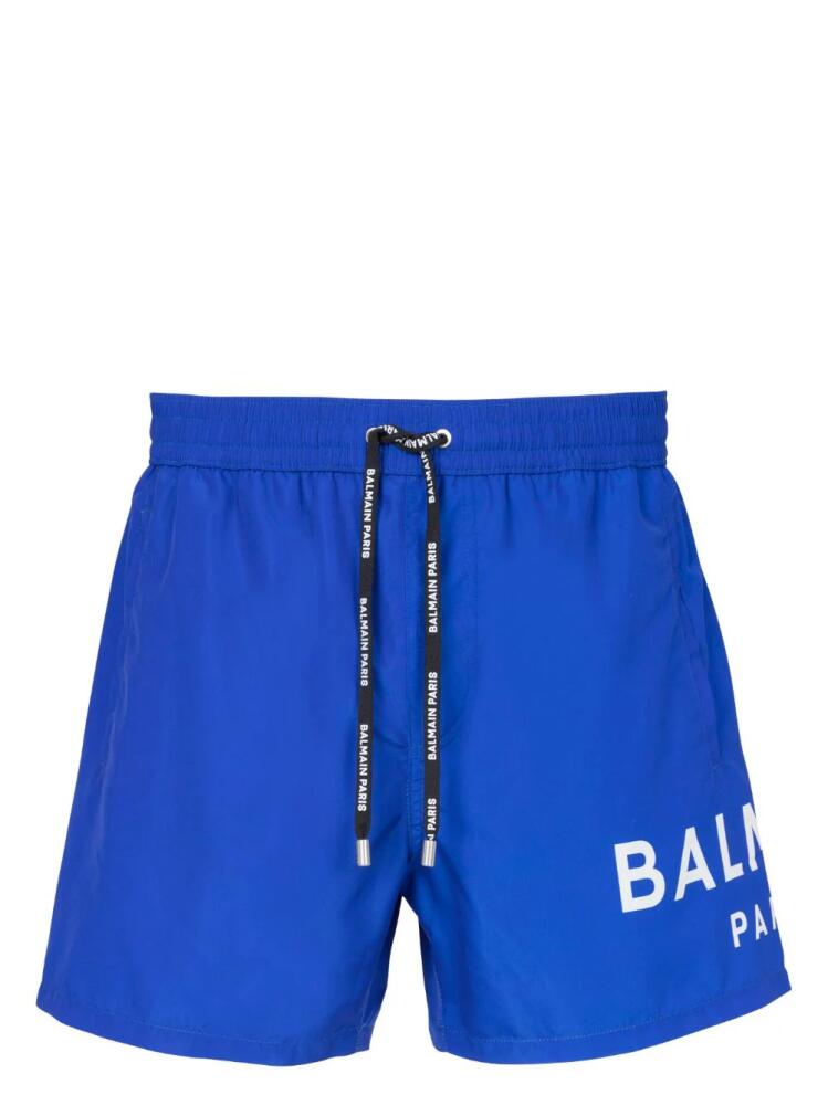 Balmain logo-print swim shorts - Blue Cover