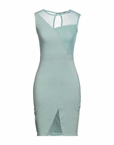 Boutique De La Femme Woman Mini dress Turquoise Polyester, Elastane Cover