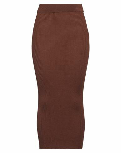 Semicouture Woman Midi skirt Brown Virgin Wool Cover