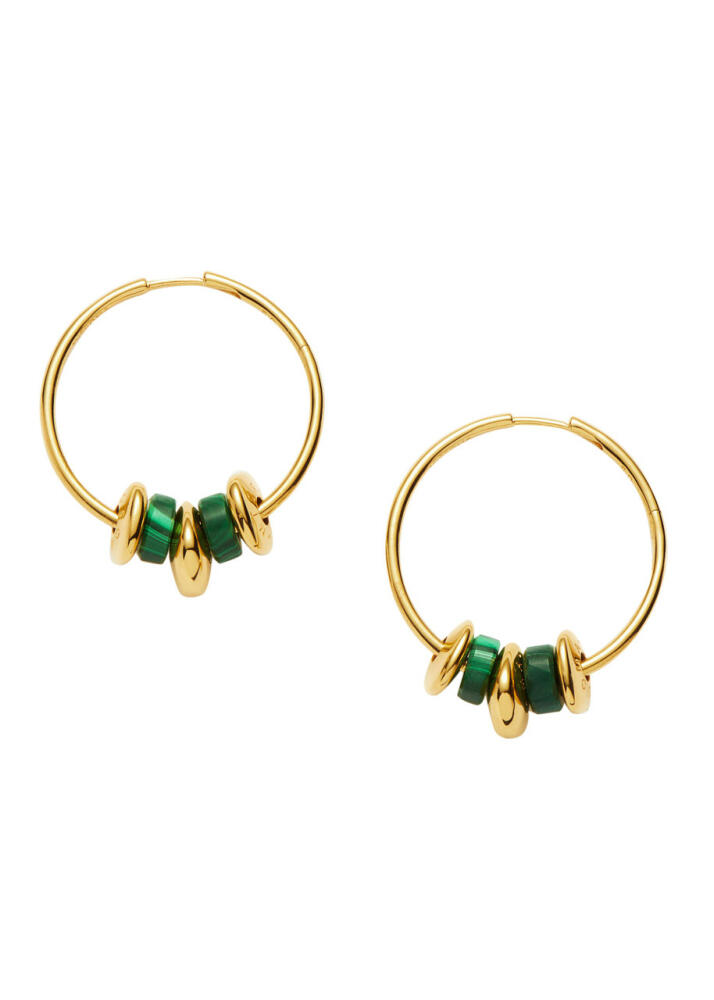 Missoma Abacus 18kt Gold Vermeil Hoop Earrings - Green Cover