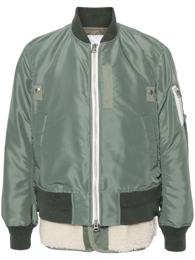 sacai twill bomber jacket - Green Cover