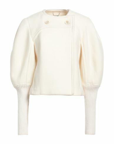 Chloé Woman Coat Cream Virgin Wool, Polyamide, Cashmere, Elastane Cover