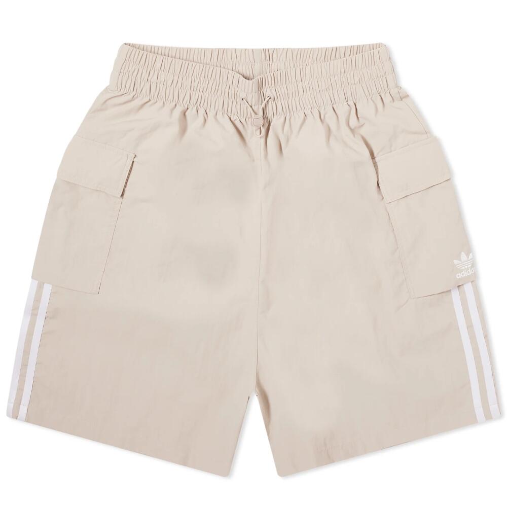 Adidas Women's 3 Stripe Cargo Shorts in Wonder Taupe Cover