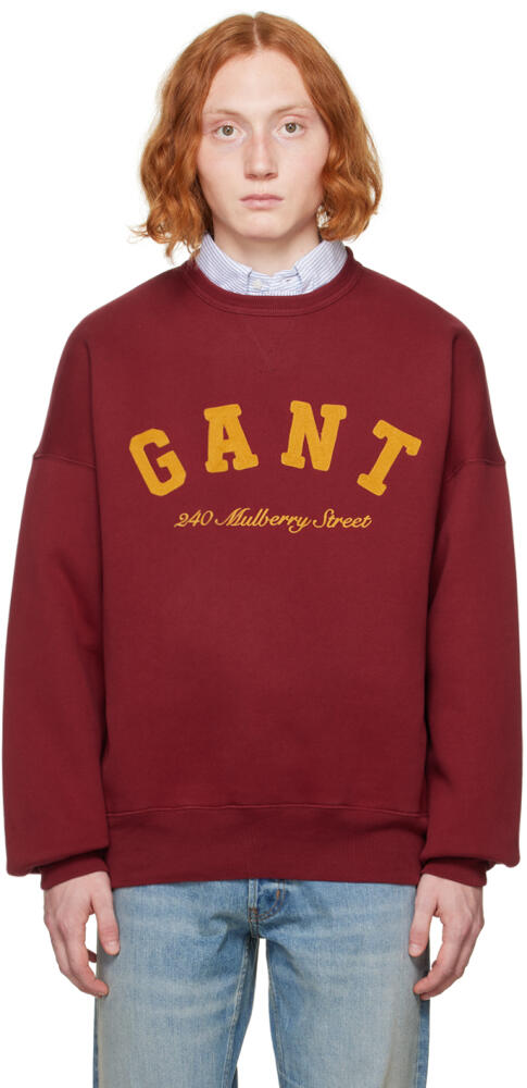 GANT 240 MULBERRY STREET Red Embroidered Sweatshirt Cover