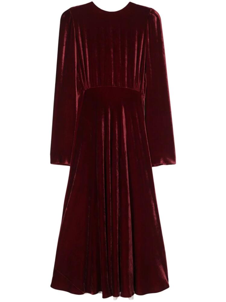 QUIRA contrasting-panel velvet gown - Red Cover