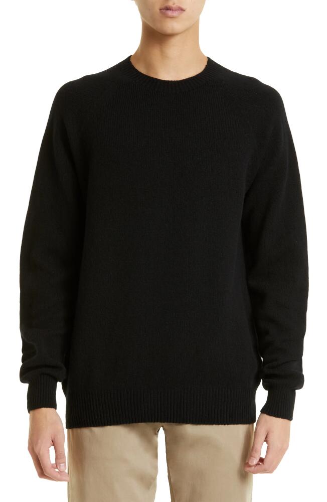 Sunspel Wool Crewneck Sweater in Black Cover