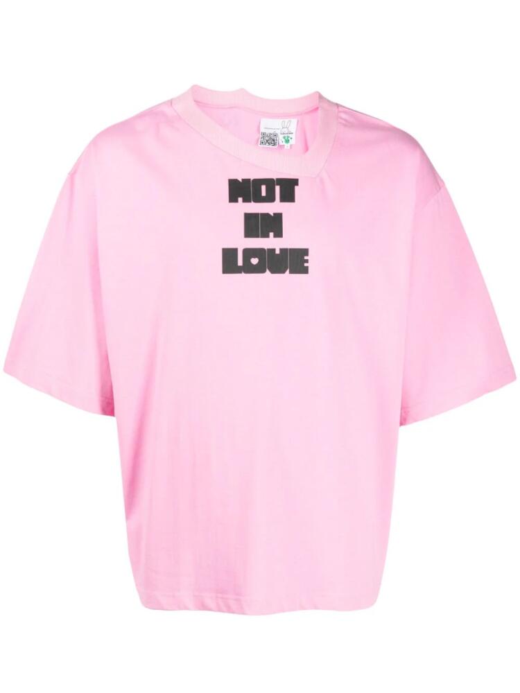 Natasha Zinko text-print cotton T-shirt - Pink Cover