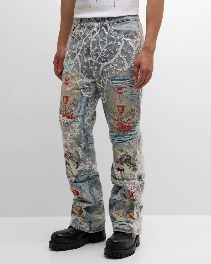 WHO DECIDES WAR Men's Chalice Embellished Jeans Cover