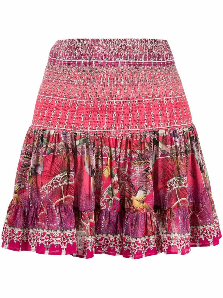 Camilla patterned pleated silk mini skirt - Multicolour Cover