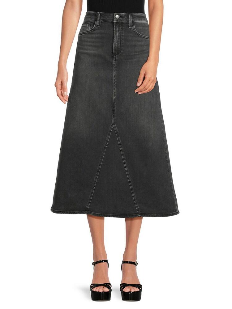 Joe's Jeans Women's Faded Denim Midi A-Line Skirt - Faye Cover