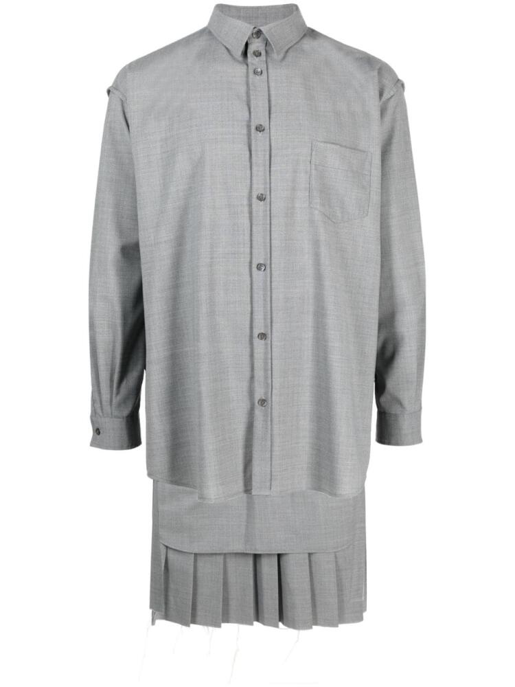 Undercover detachable pleated hem shirt - Grey Cover