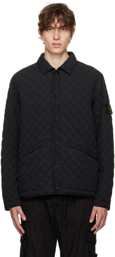 Stone Island Black Quilted Jacket Cover