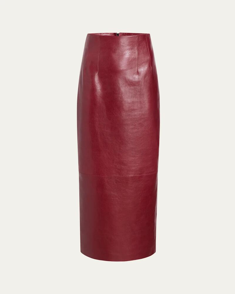 Khaite Loxley Long Leather Pencil Skirt Cover